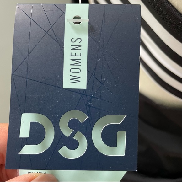 NWT DSG Alex Tankini Swim Top size Small Black White - Picture 3 of 6